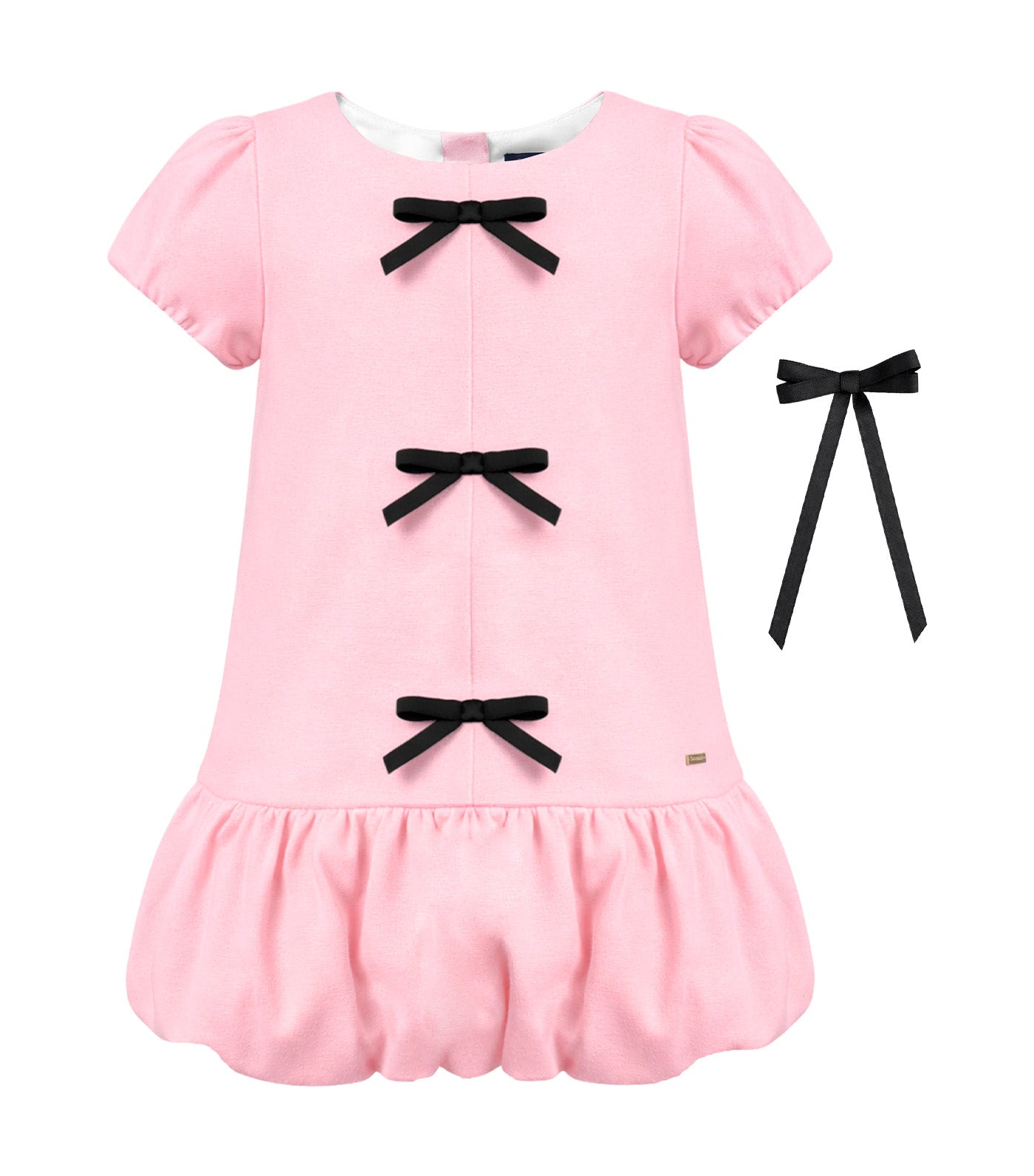 Periwinkle Sharlene Girls Bubble Skirt Dress with Hairclip Pink