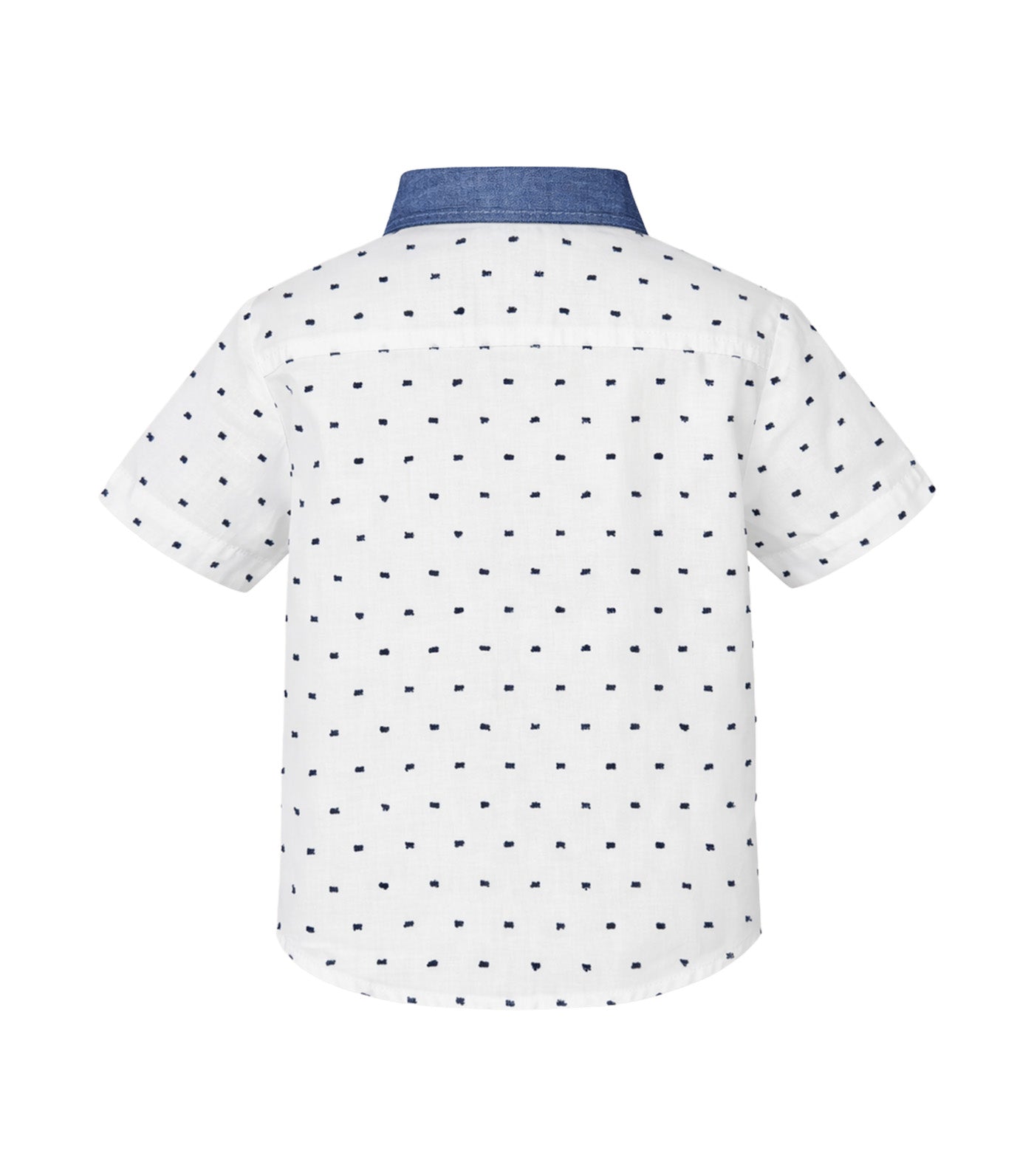 Periwinkle Mason Boys Button-Down Short Sleeves Navy Dots