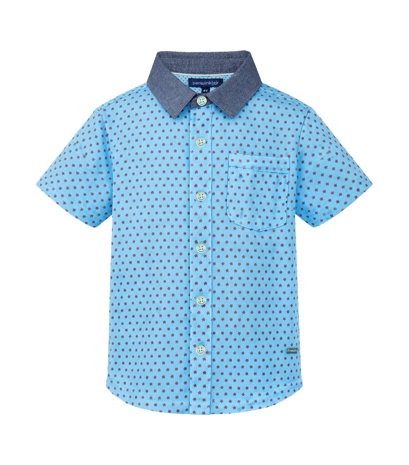 Periwinkle Mason Boys Button-Down Short Sleeves Red