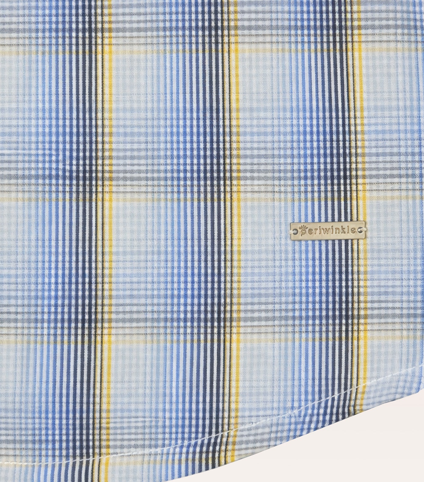 Periwinkle Mason Boys Button-Down Short Sleeves Yellow Checkered