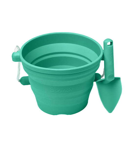 Silicone Foldable and Collapsible Seeding Pot and Trowel