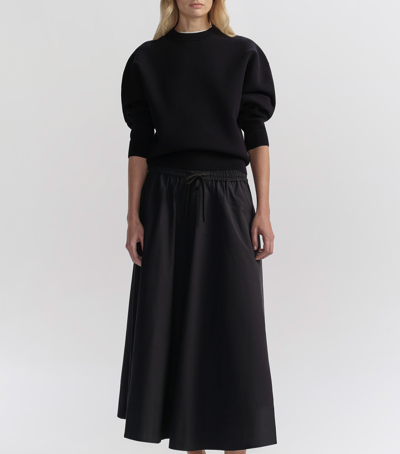 Remy Drawstring Midi Skirt Night Blue