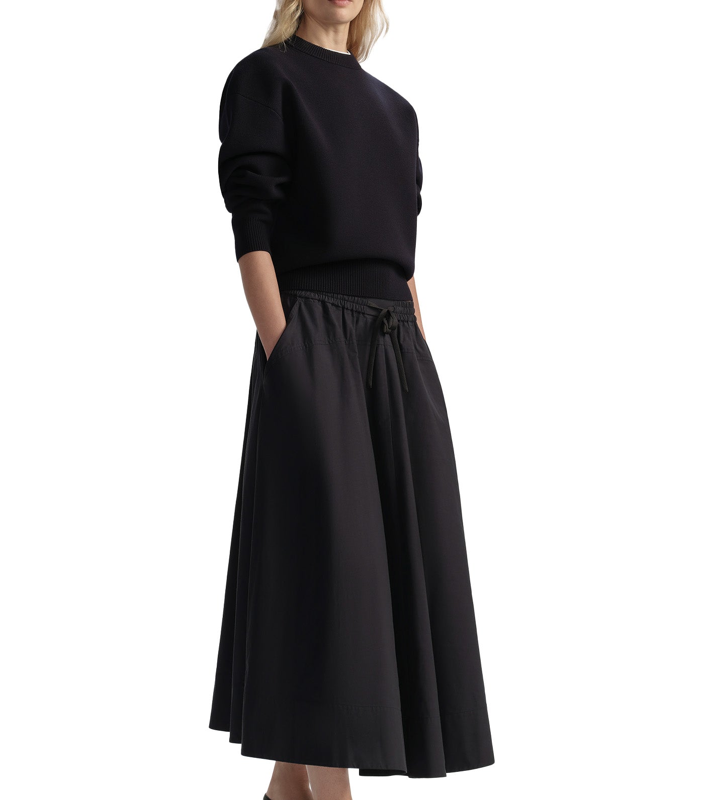 Remy Drawstring Midi Skirt Night Blue