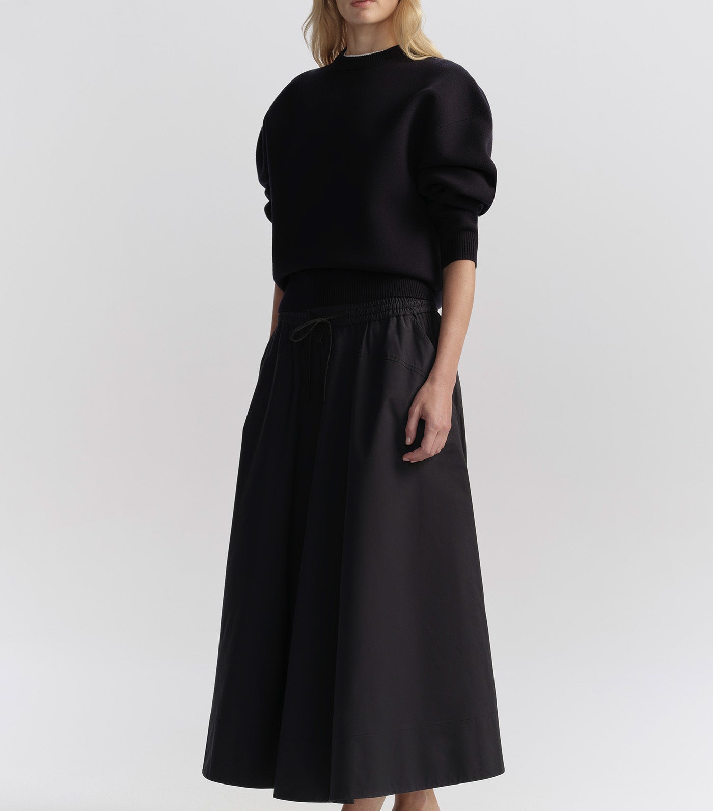 Remy Drawstring Midi Skirt Night Blue