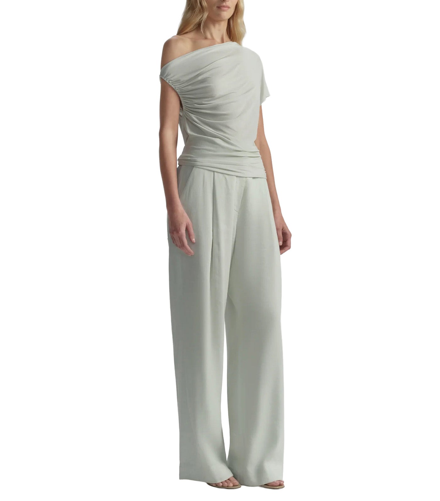 Halle One Shoulder Tee Pale Mint