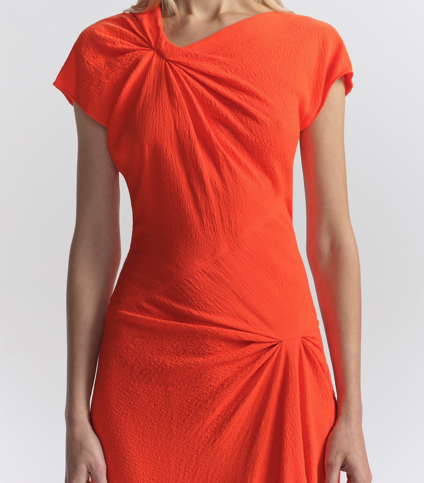 Willa Textured Crepe Midi Dress Persimmon