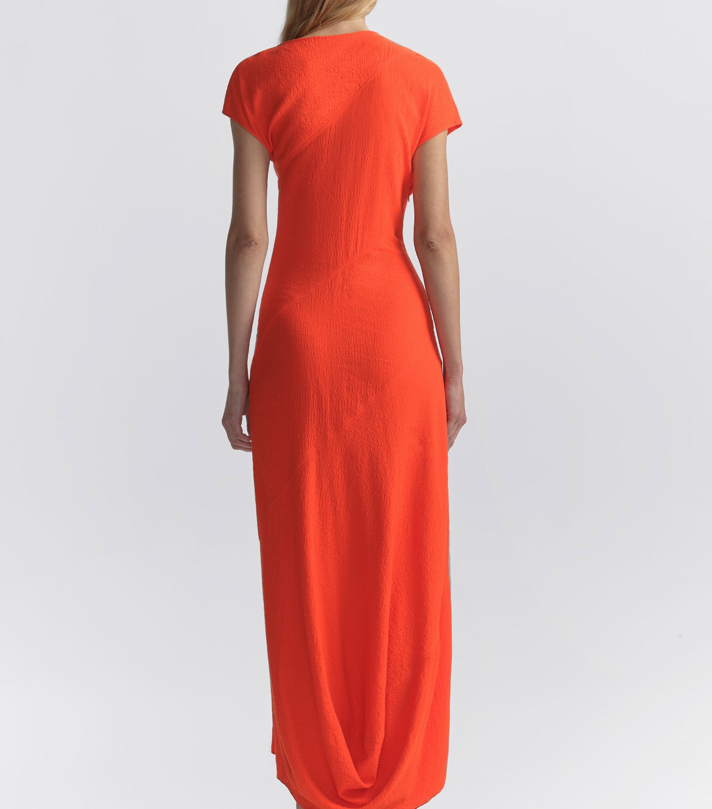 Willa Textured Crepe Midi Dress Persimmon