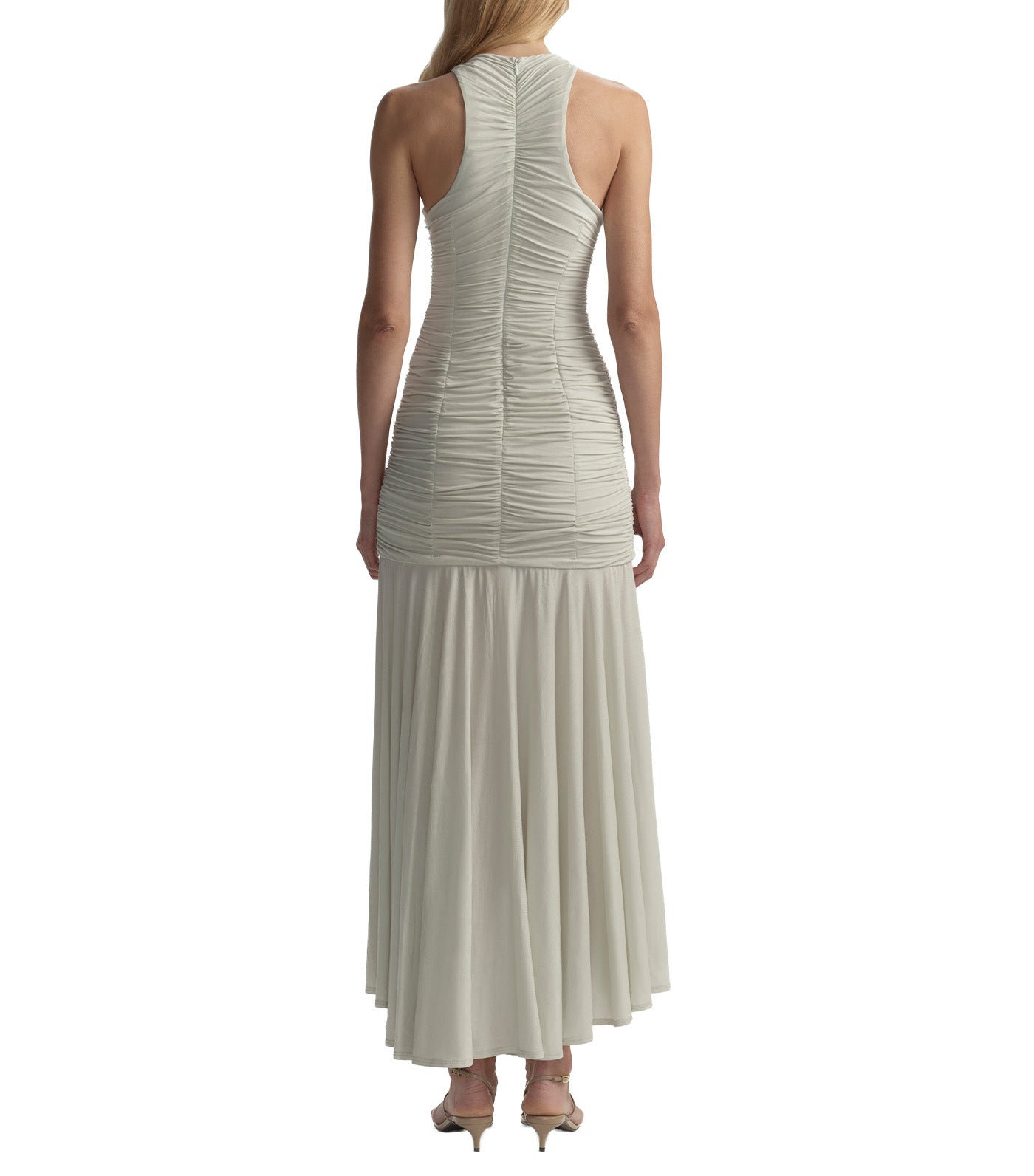 Ayla Ruched Knit Midi Dress Pale Mint