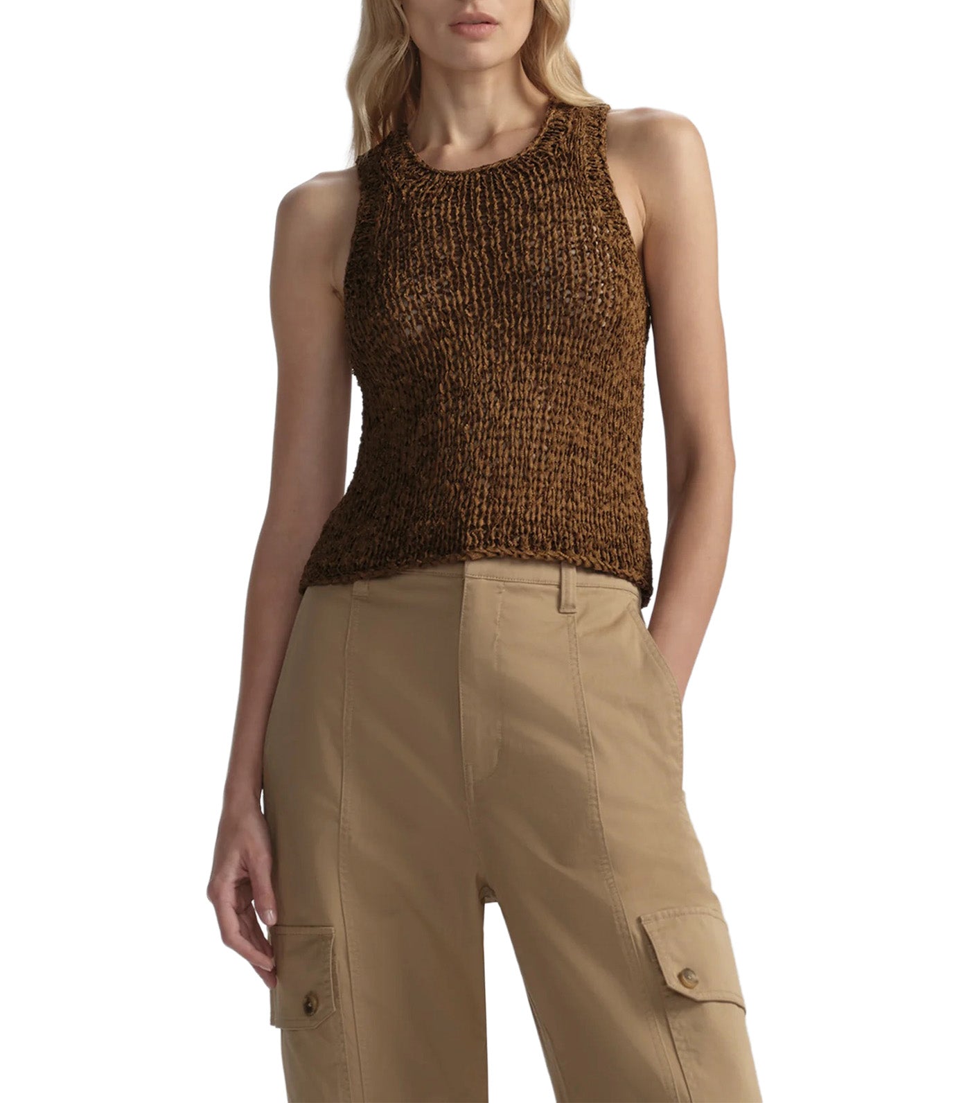Nelly Open Knit Tank Canyon Dust