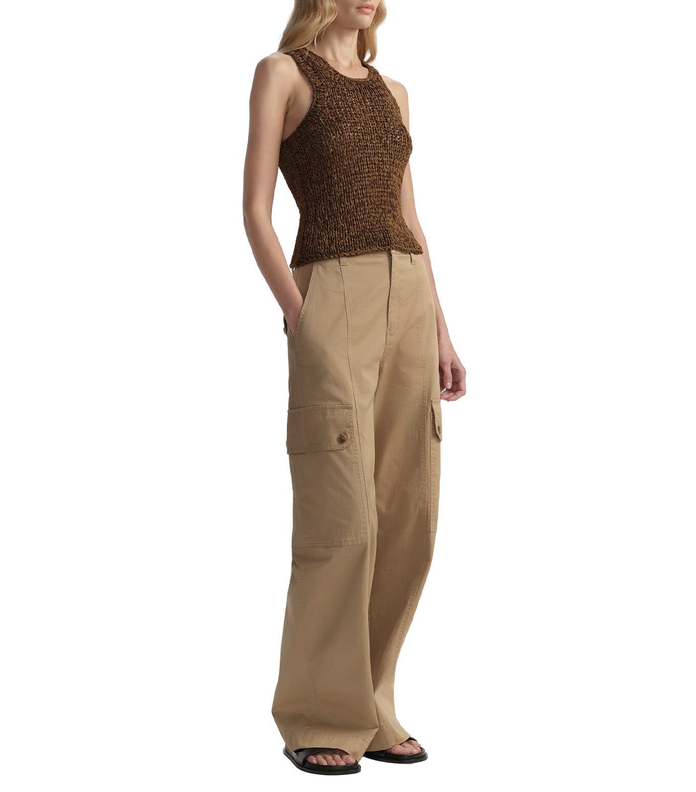Nelly Open Knit Tank Canyon Dust