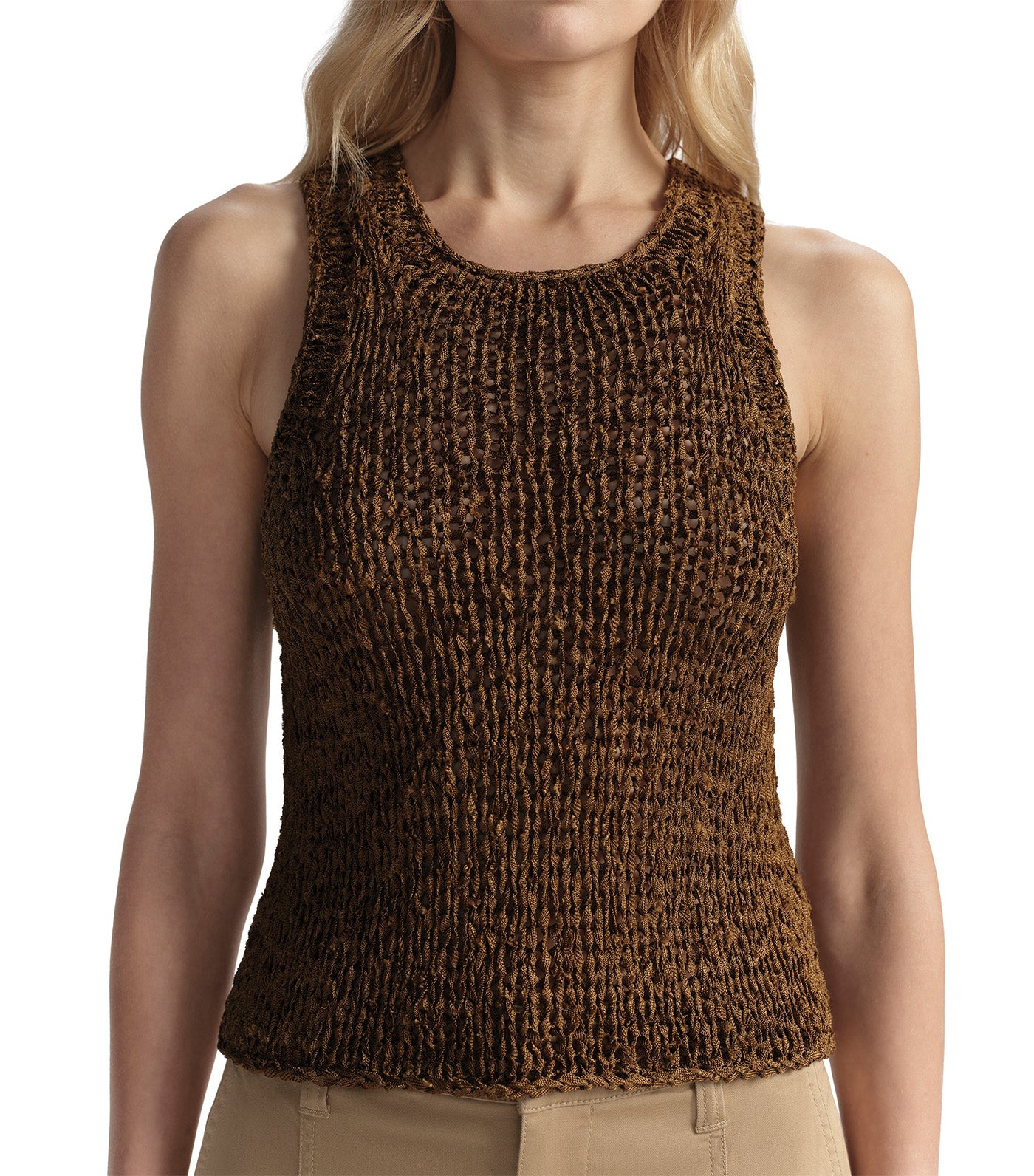 Nelly Open Knit Tank Canyon Dust