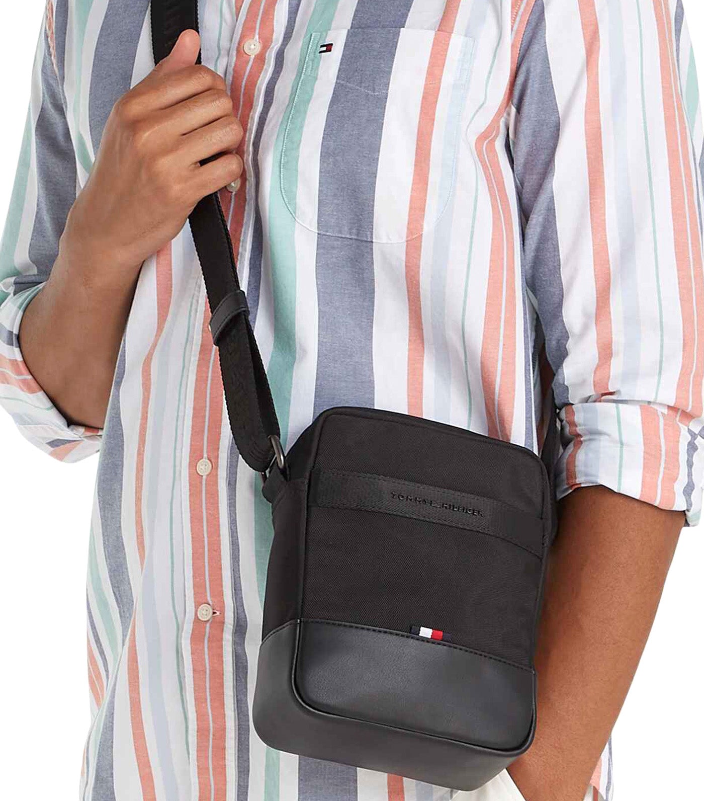 Men's Nylon Travel Mini Reporter Bag Black