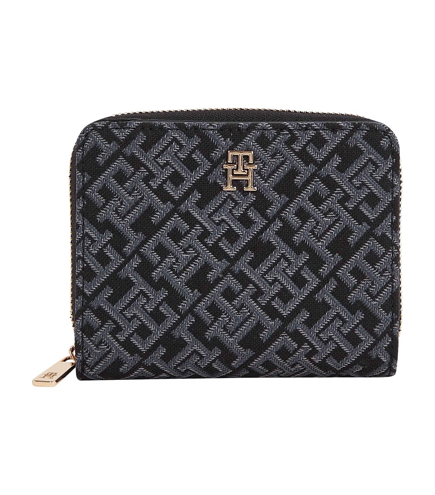 Women's Icon Med Flap Za Jacquard Wallet Black