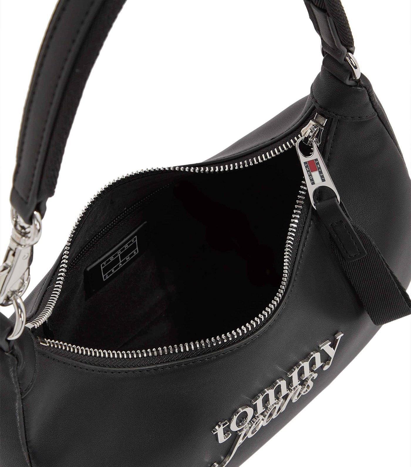 Women's Bold Script Shoulder Bag Black