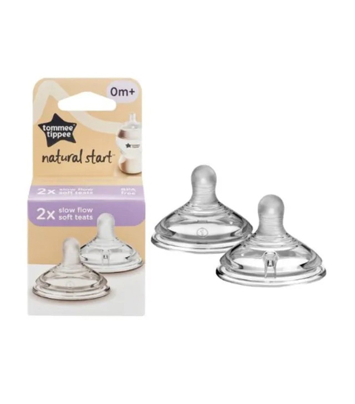 Natural Start 2 Pack Soft Teat Slow Flow