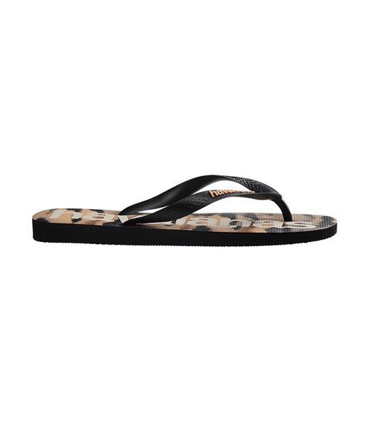 Top Logomania Fashion Flip Flops Black