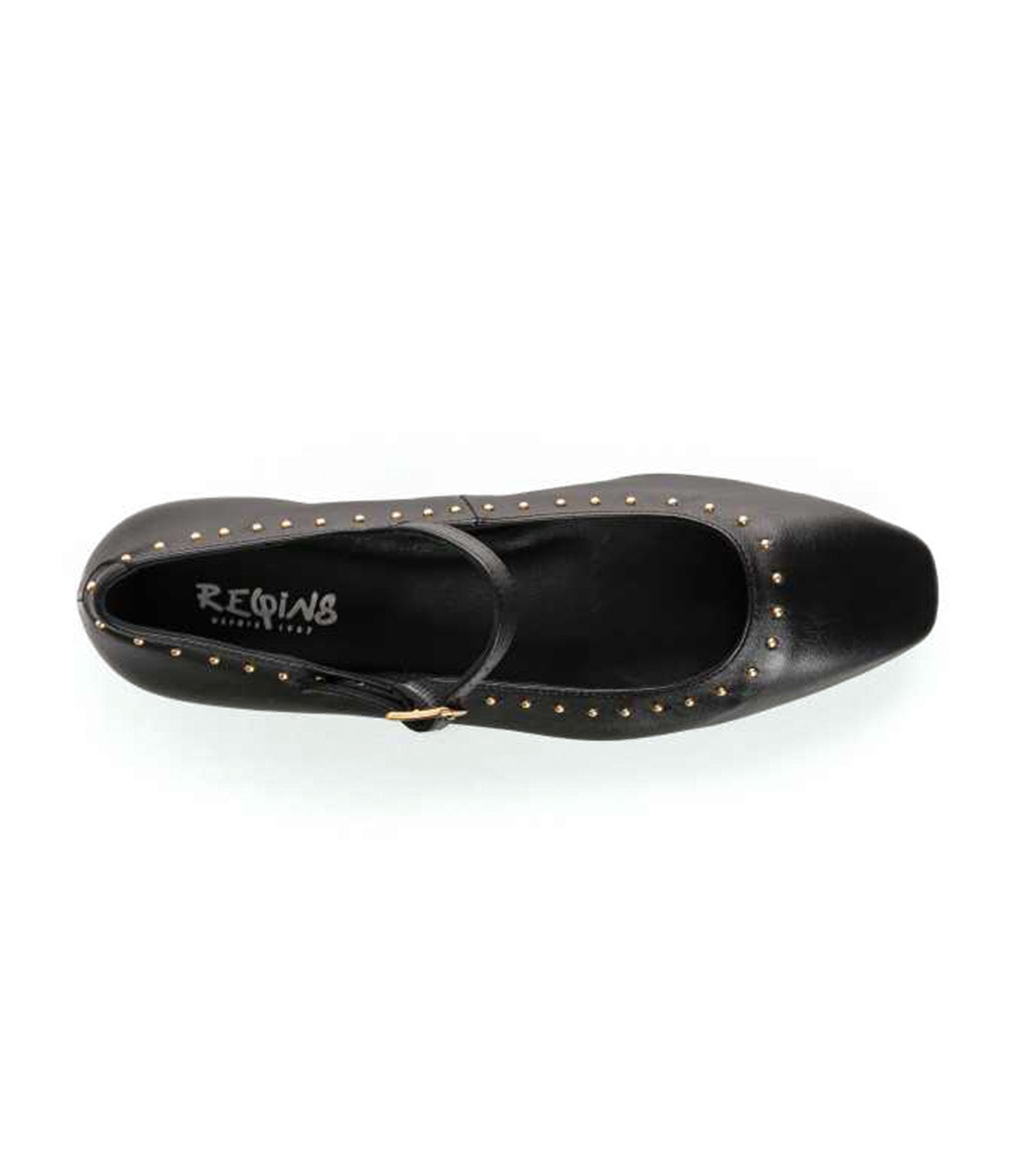 Reqins Texane Studded Flats Rock Black