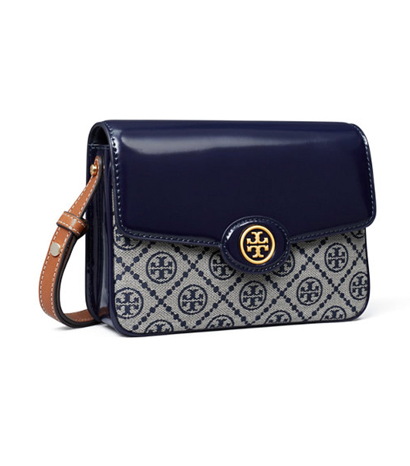 T Monogram Robinson Convertible Shoulder Bag Tory Navy