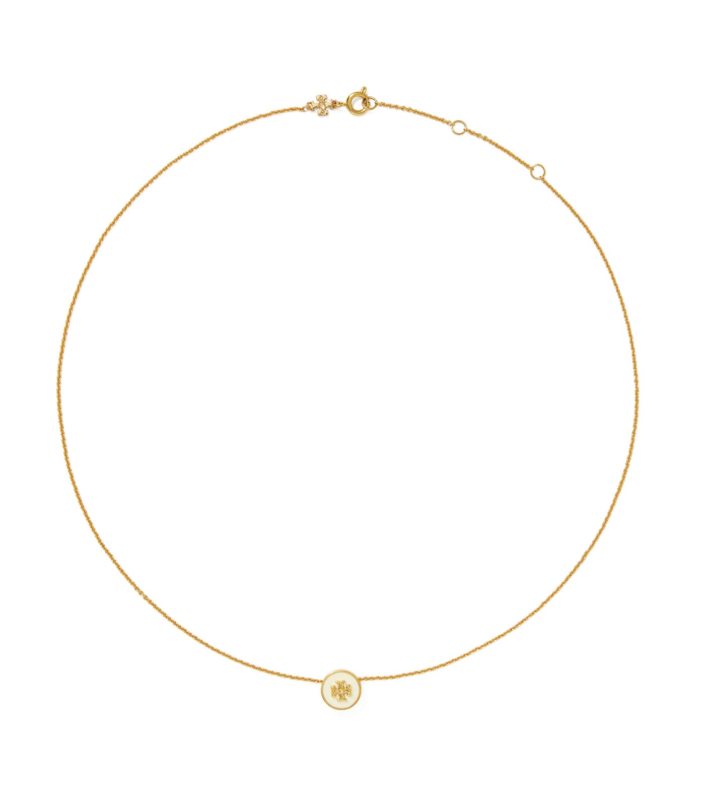 Icon Enamel Pendant Necklace Tory Gold/New Ivory
