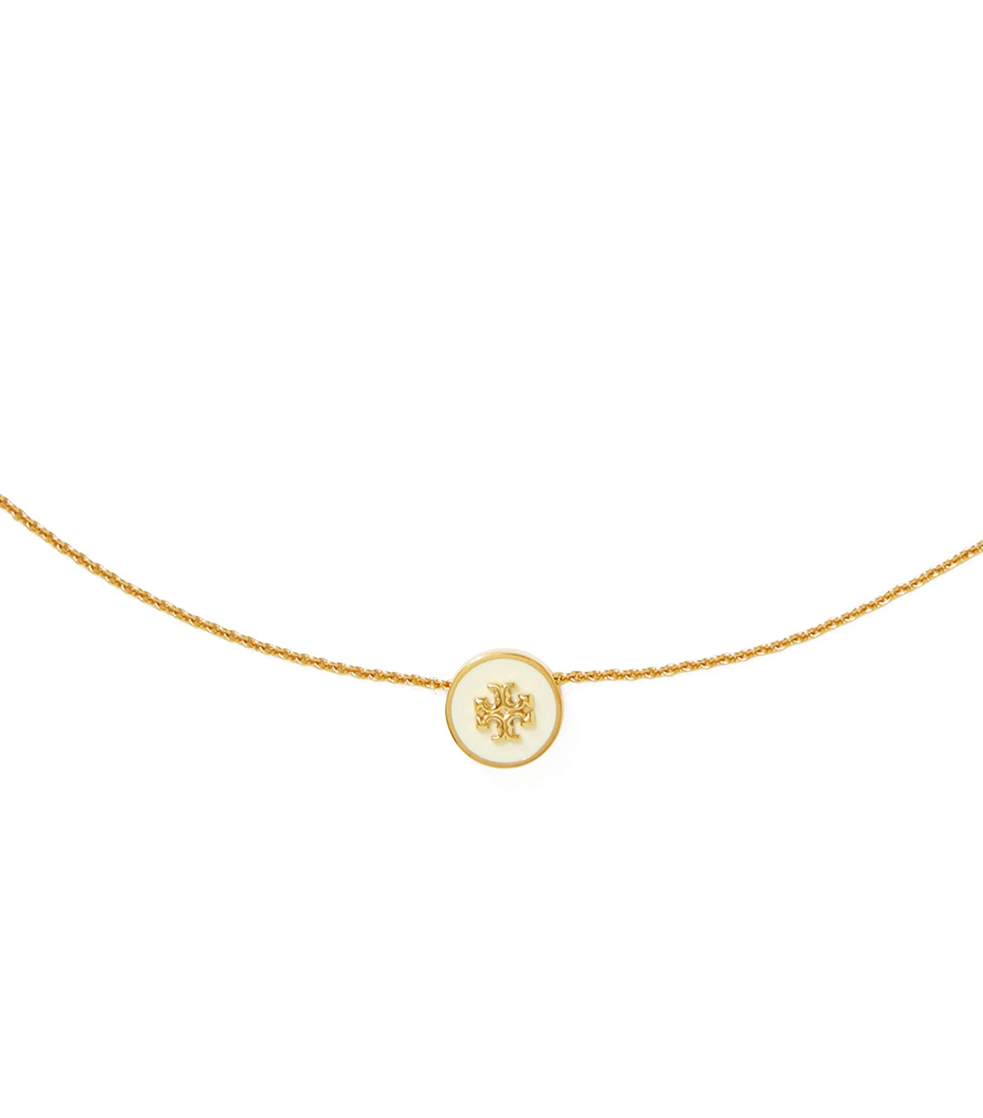 Icon Enamel Pendant Necklace Tory Gold/New Ivory