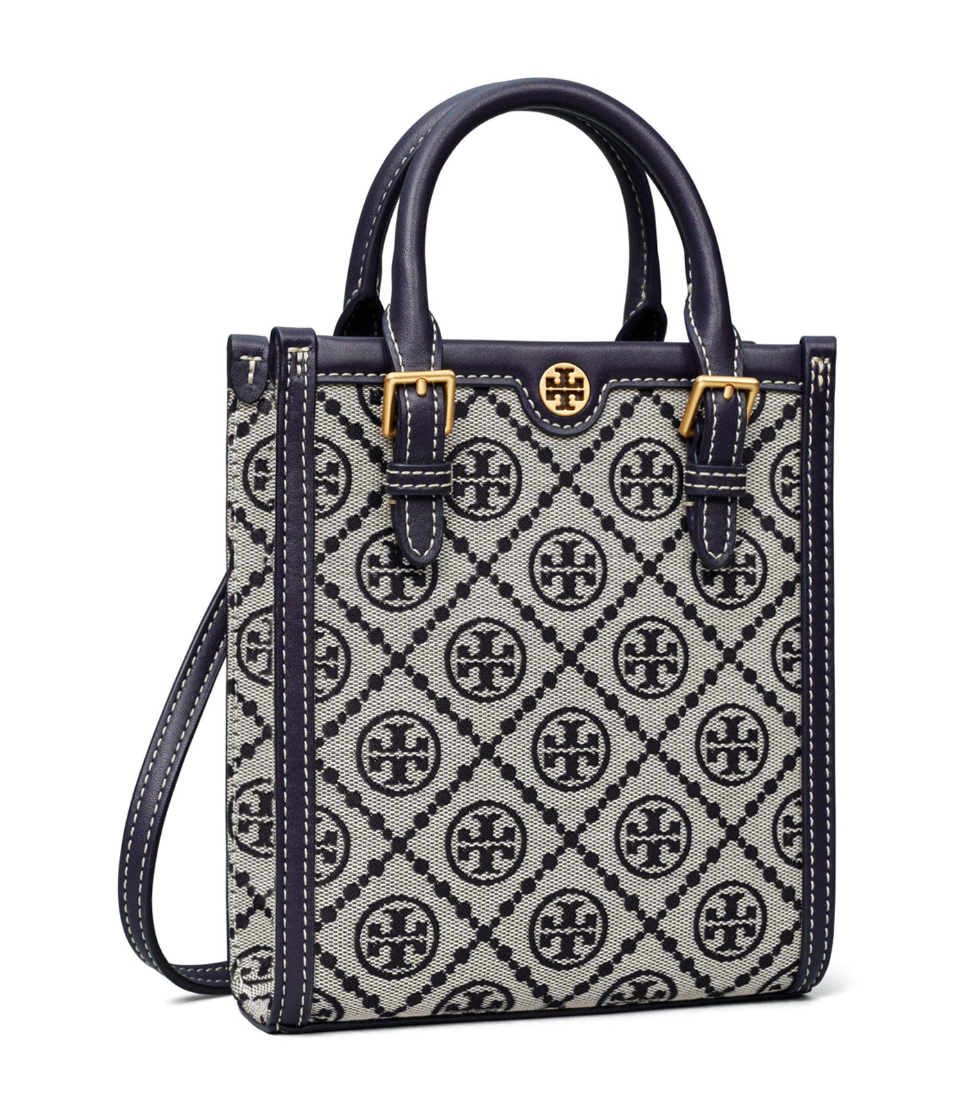 T Monogram Mini N/S Tote Tory Navy