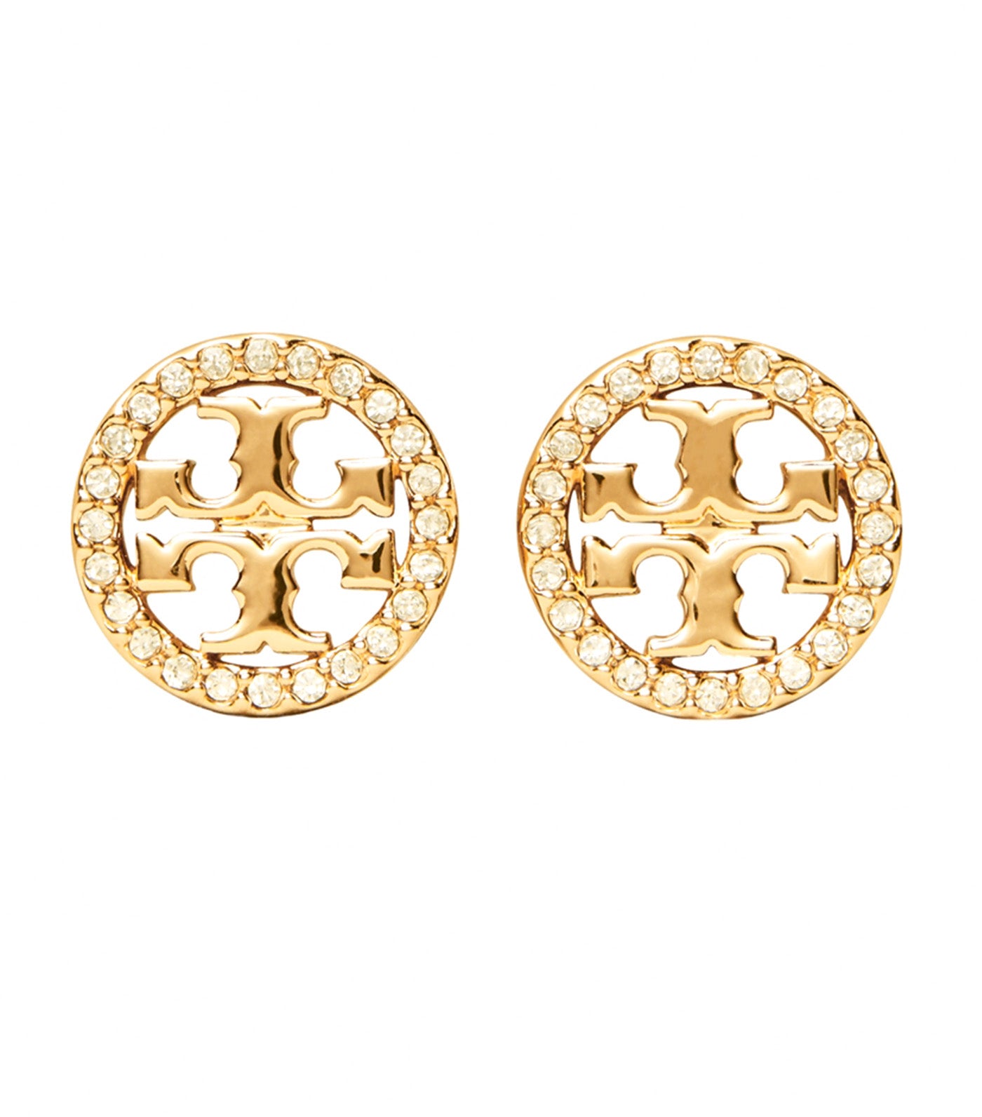Icon Pavé Stud Earrings Tory Gold/Crystal