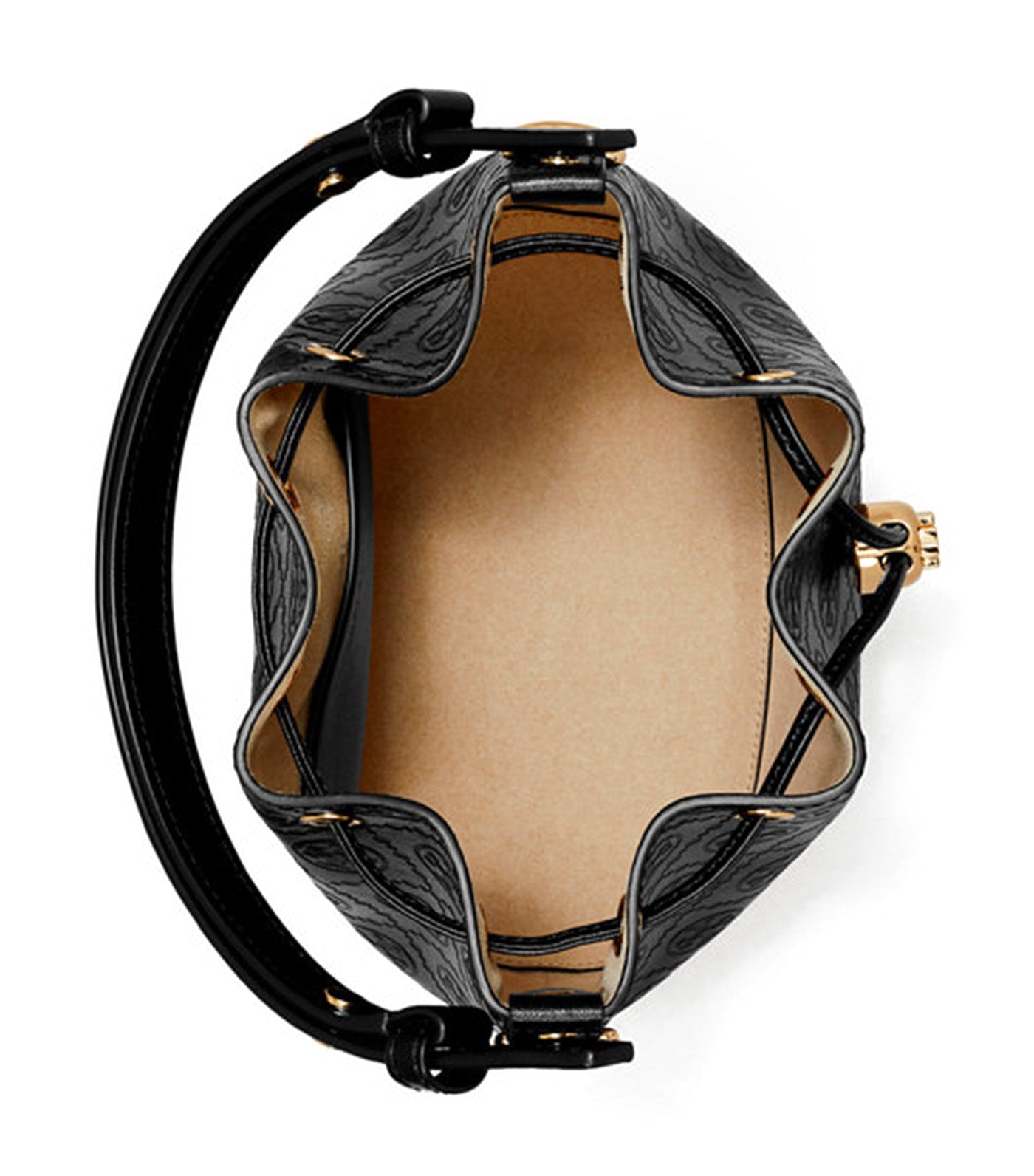 T Monogram Leather Bucket Bag