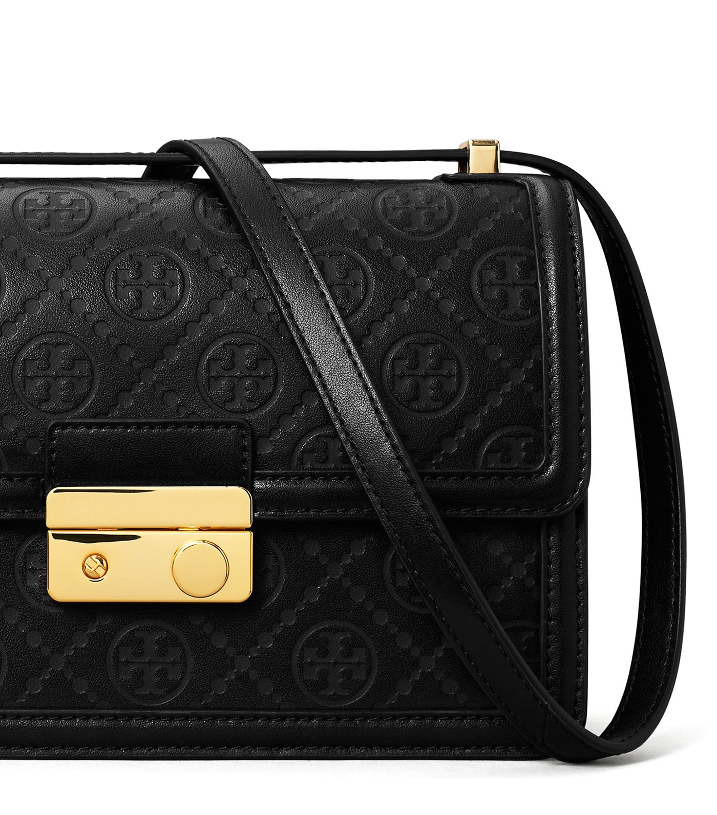 T Monogram Leather Shoulder Bag