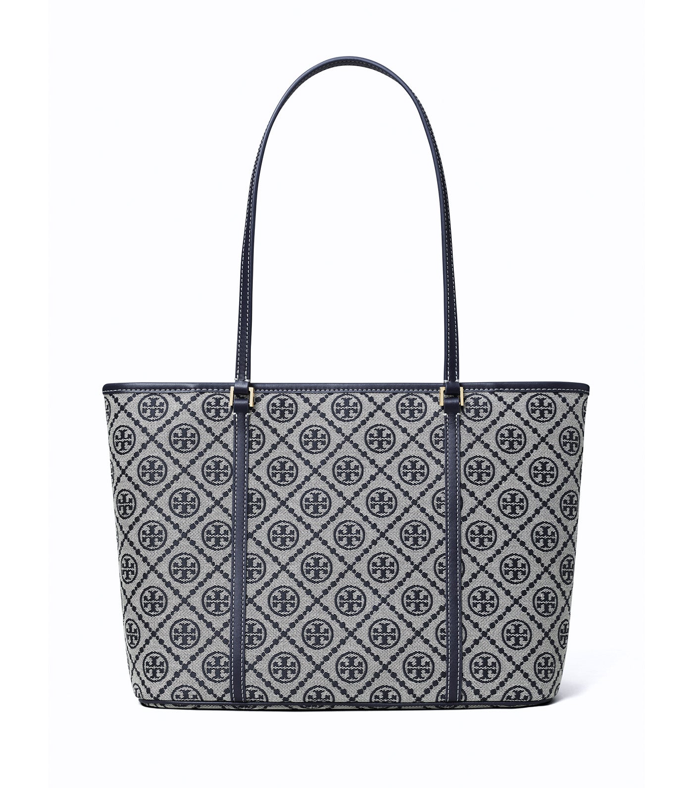 T Monogram Small Zip Tote Tory Navy