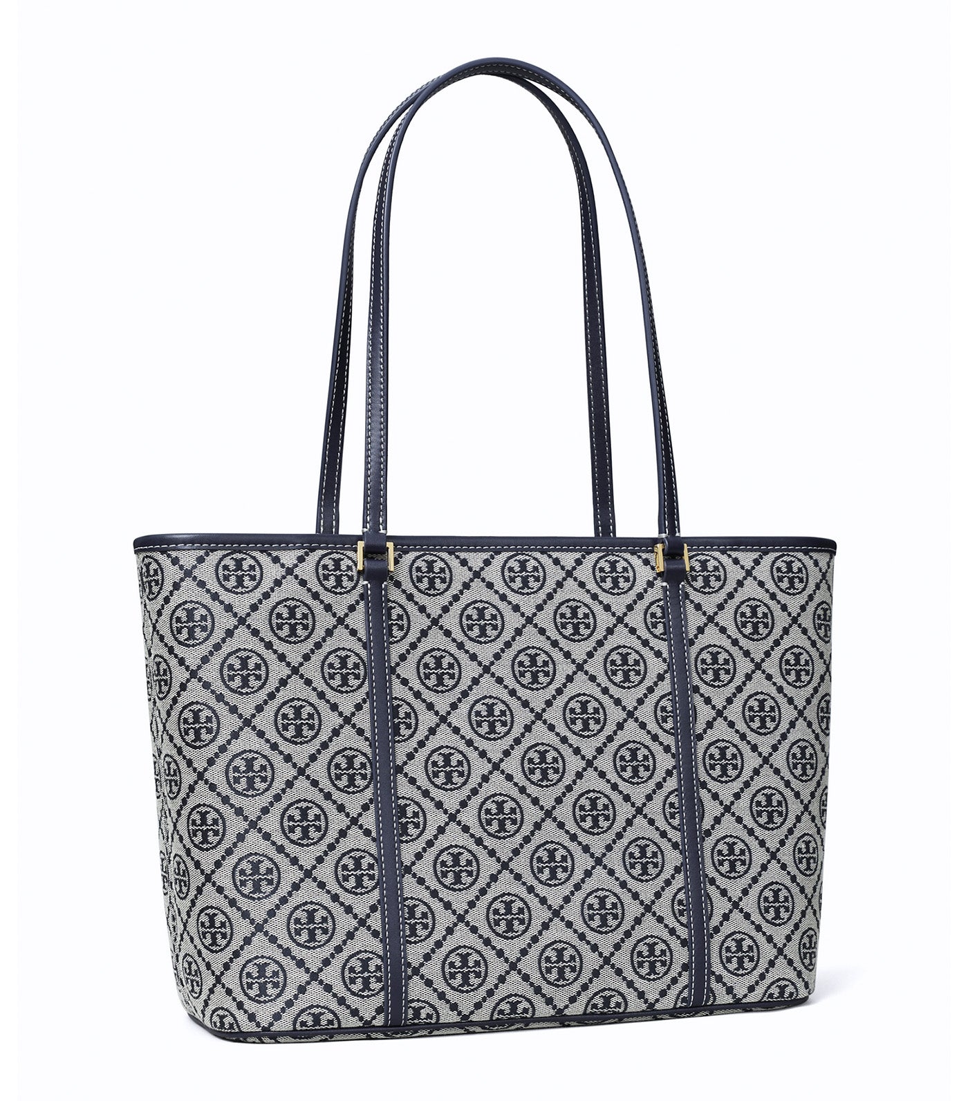 T Monogram Small Zip Tote Tory Navy