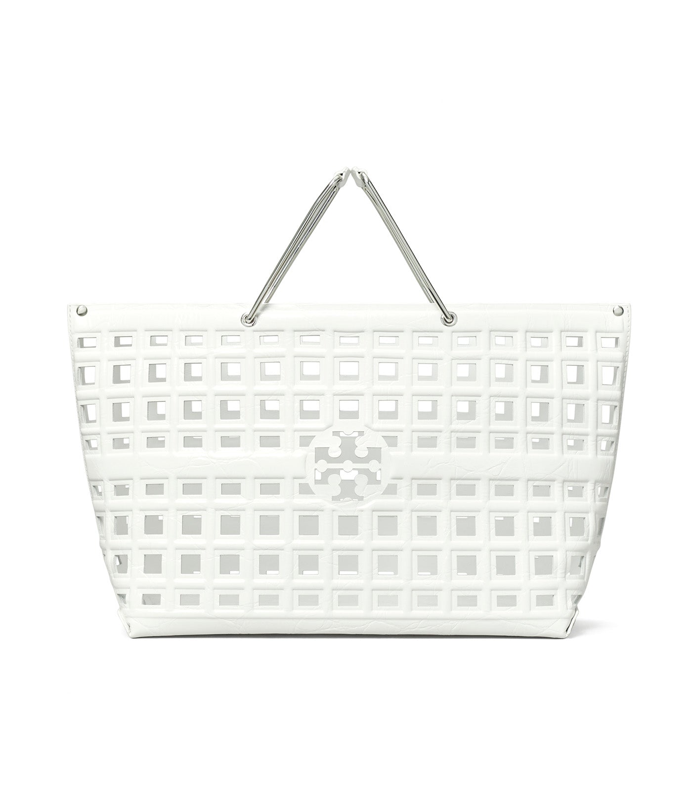 Ella Croc Embossed Market Tote Blanc