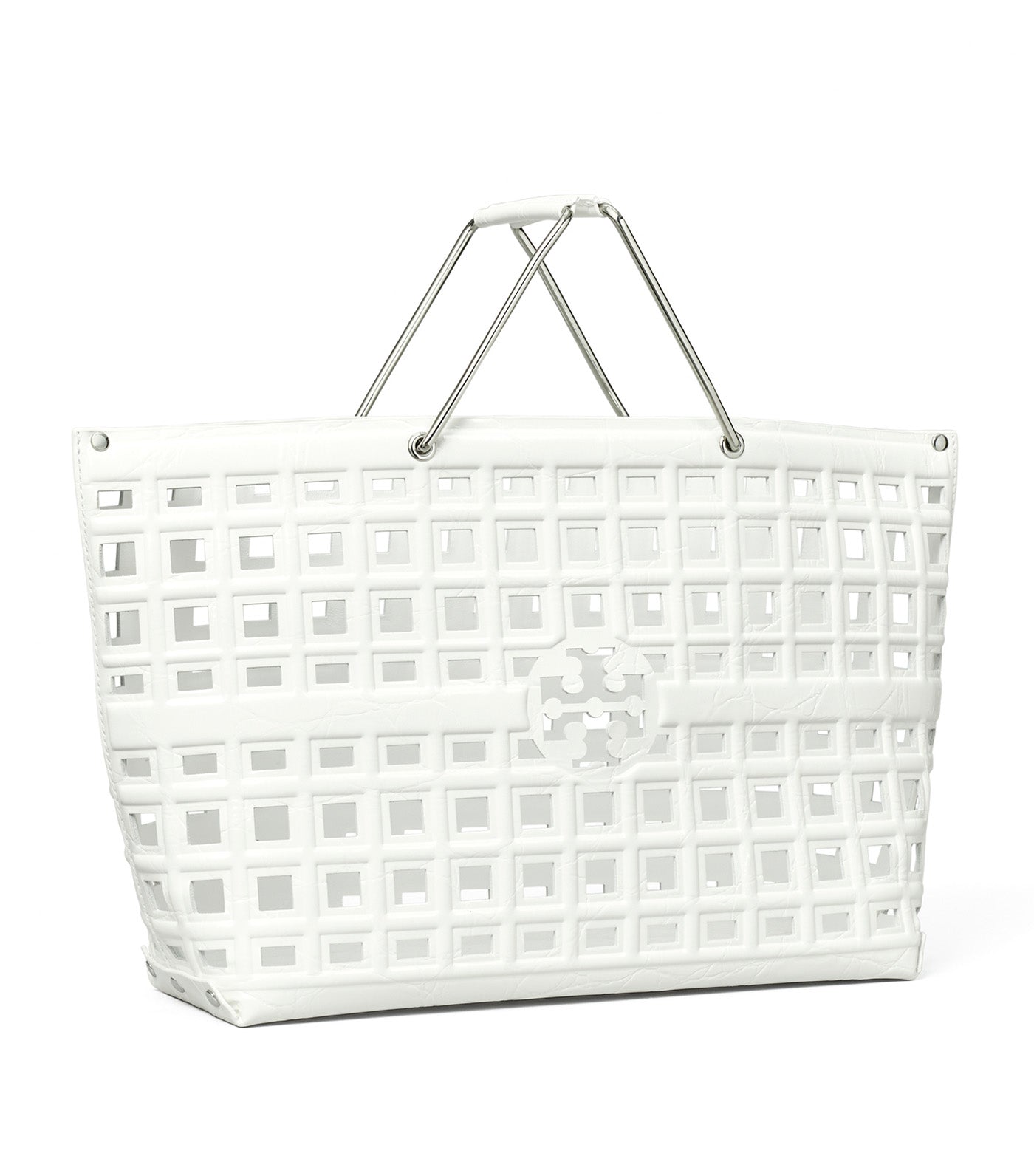 Ella Croc Embossed Market Tote Blanc