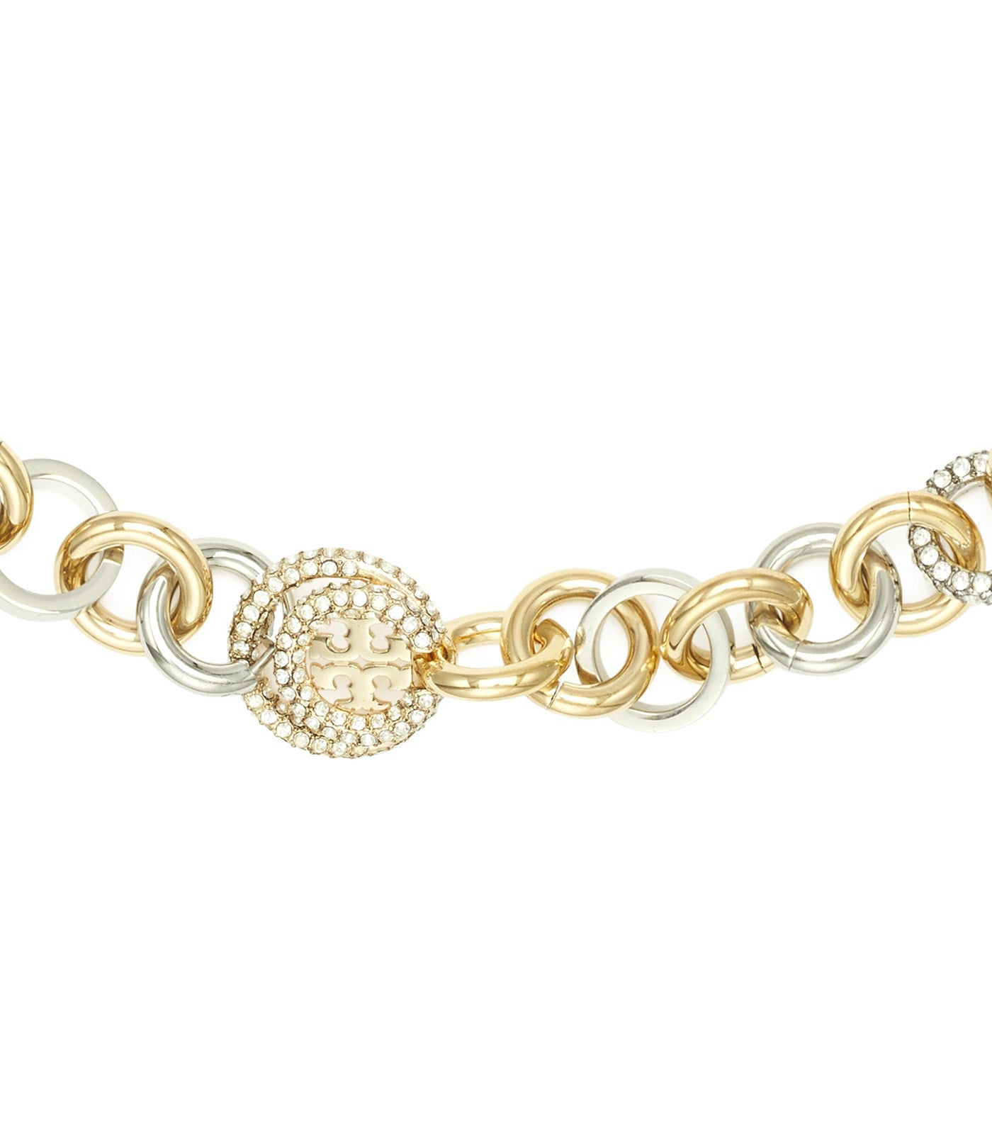 Tory Burch Miller Pavé Chain Necklace Tory Gold/Tory Silver/Crystal