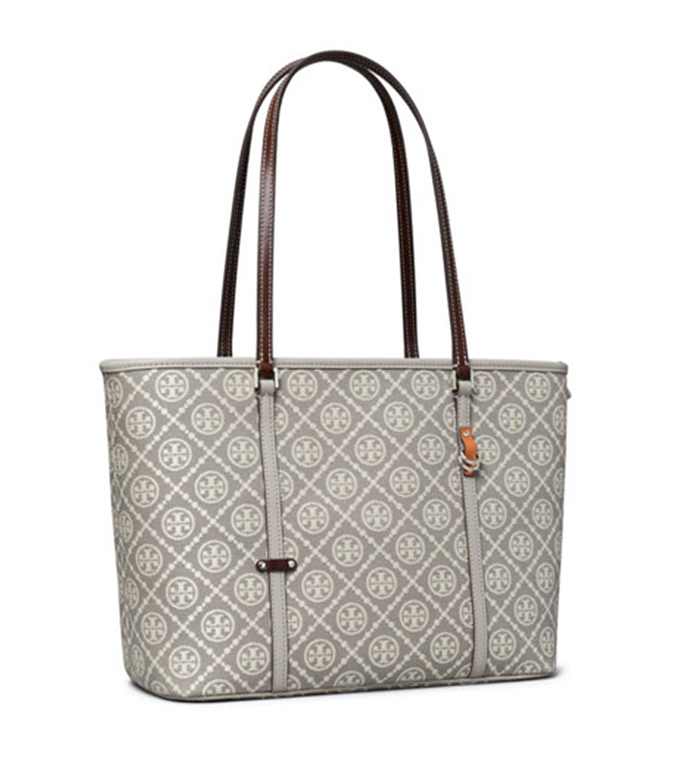 T Monogram Utility Small Zip Tote Gray