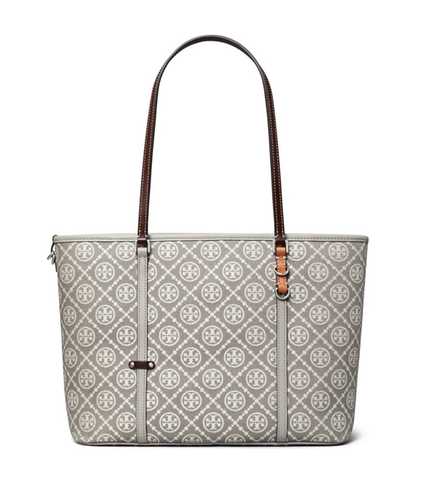 T Monogram Utility Small Zip Tote Gray