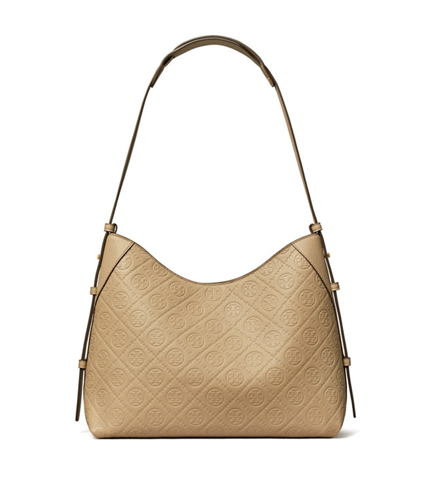 T Monogram Pebbled Messenger Bag
