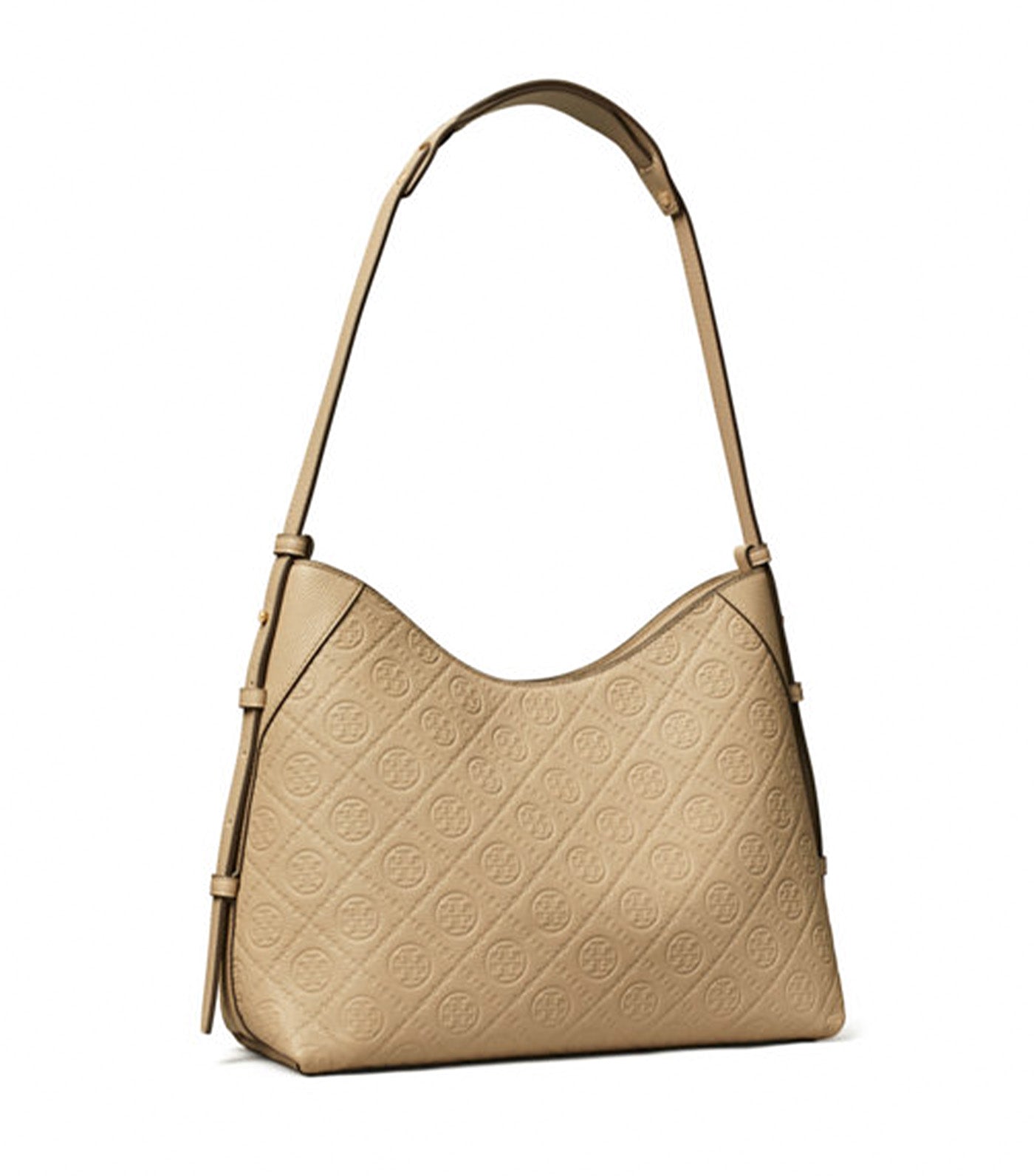 T Monogram Pebbled Messenger Bag