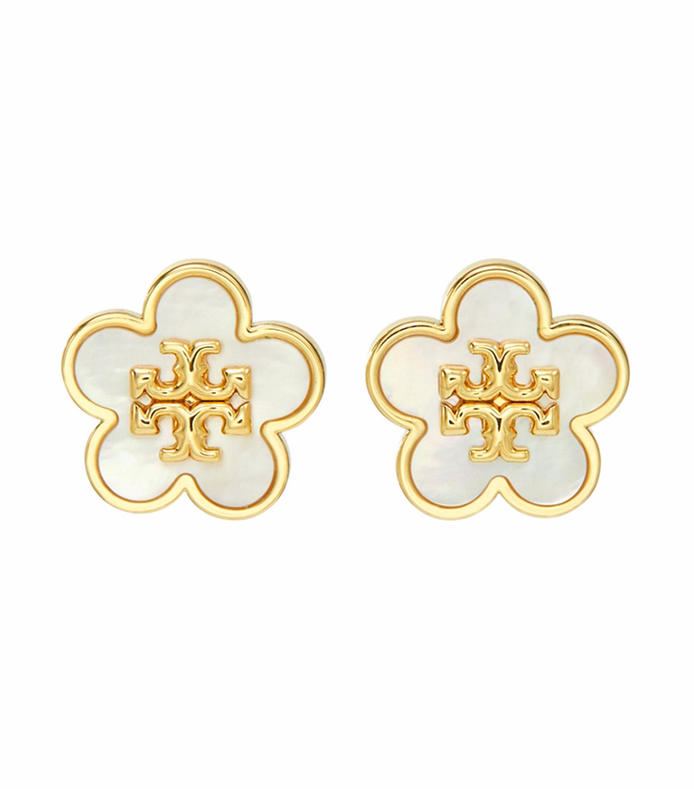 Tory Burch Forget Me Not Stud Earrings Tory Gold/Mother of Pearl