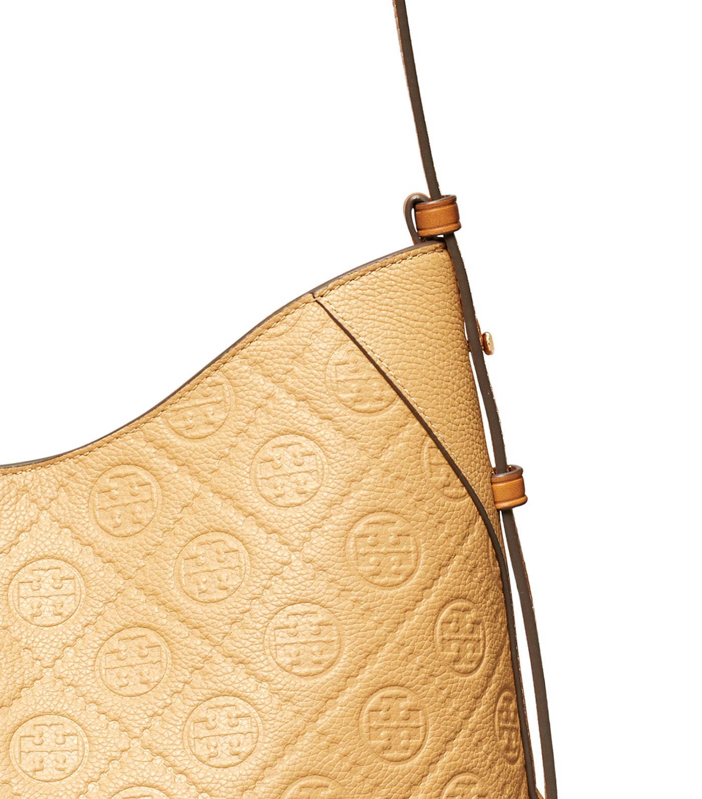 T Monogram Pebbled Messenger Bag