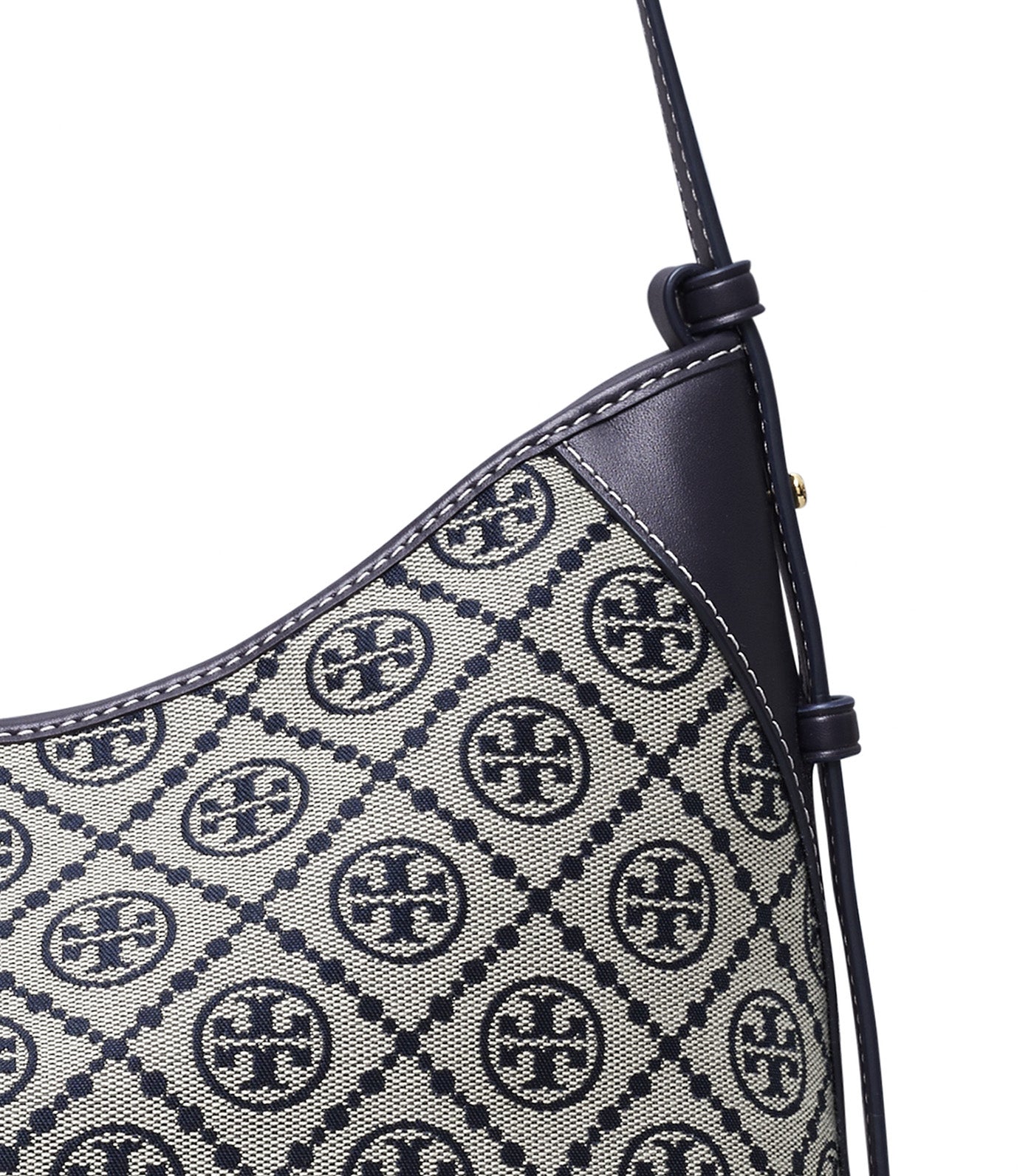 T Monogram Messenger Bag Tory Navy