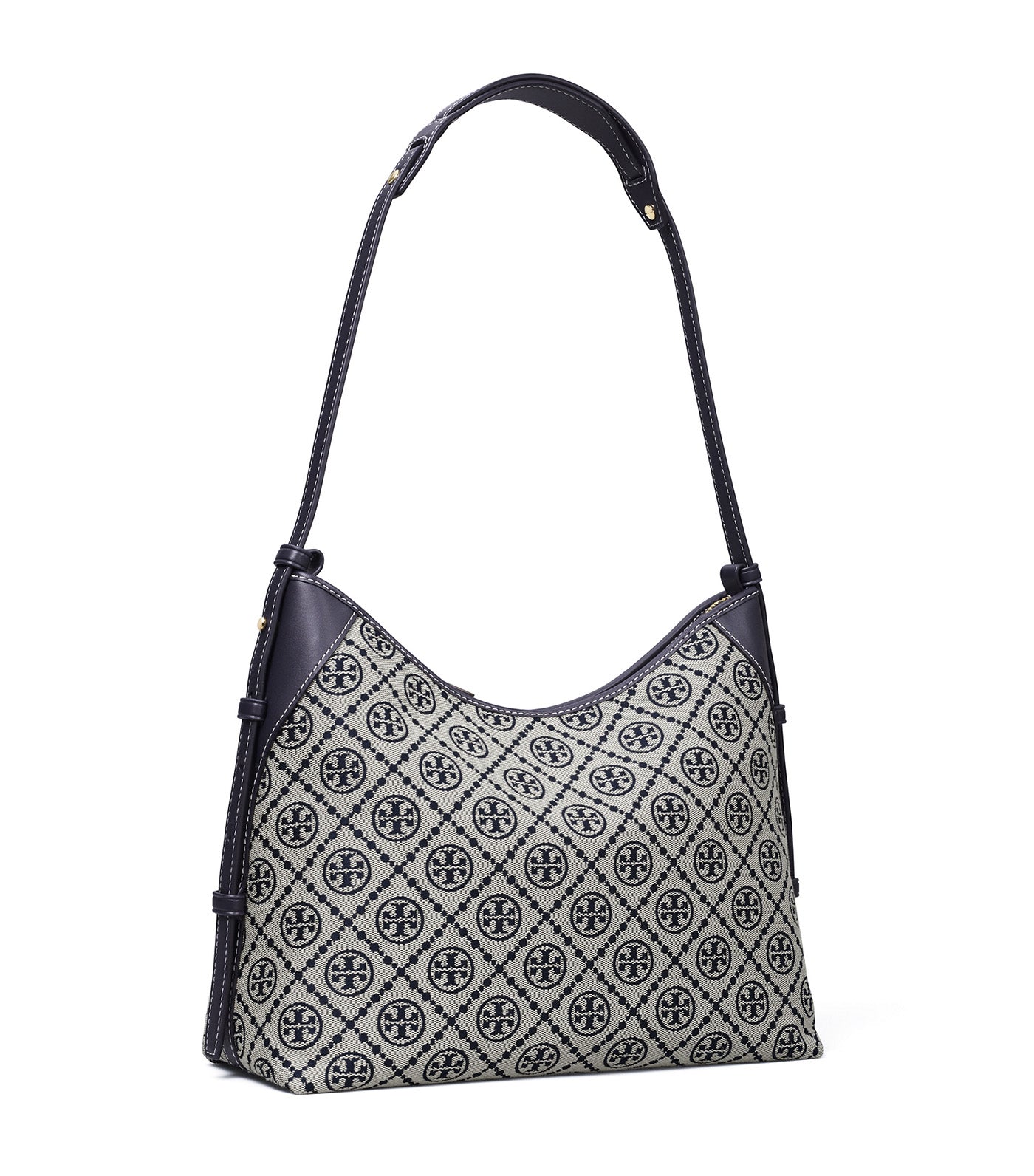 T Monogram Messenger Bag Tory Navy