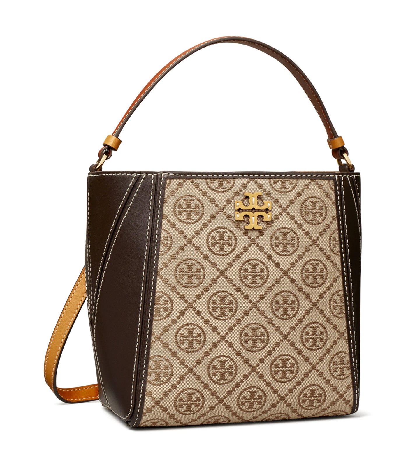 Small McGraw T Monogram Bucket Bag Hazelnut