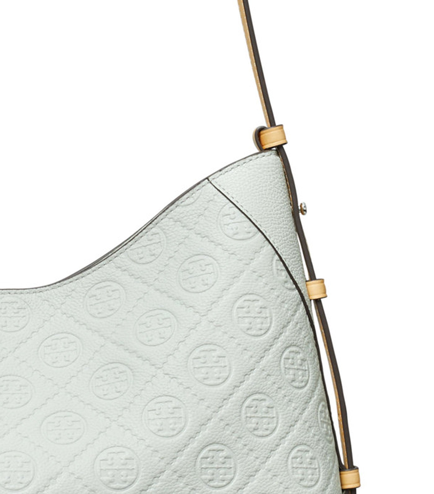 T Monogram Pebbled Messenger Bag