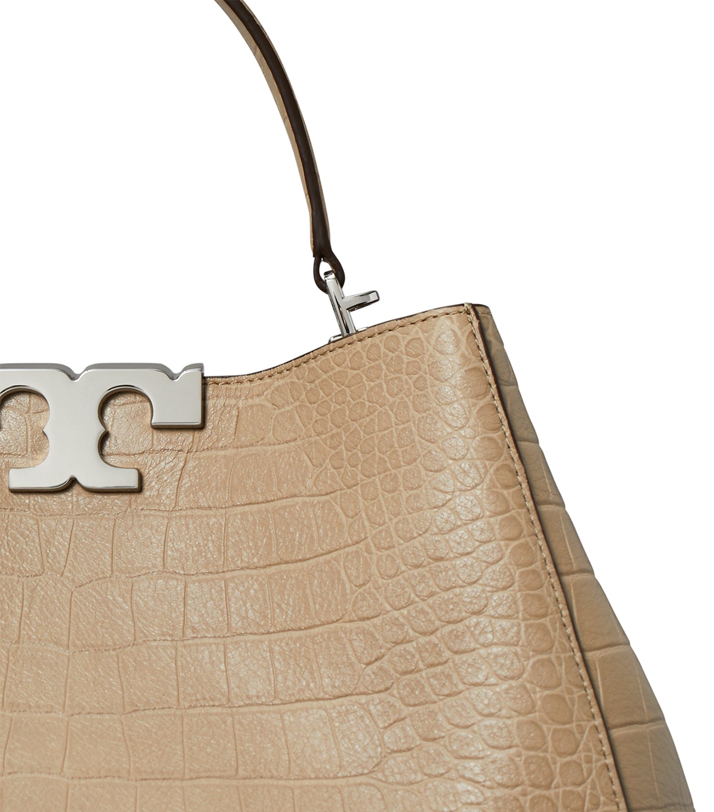 Eleanor Soft Croc-Embossed Satchel Ginger Leaf