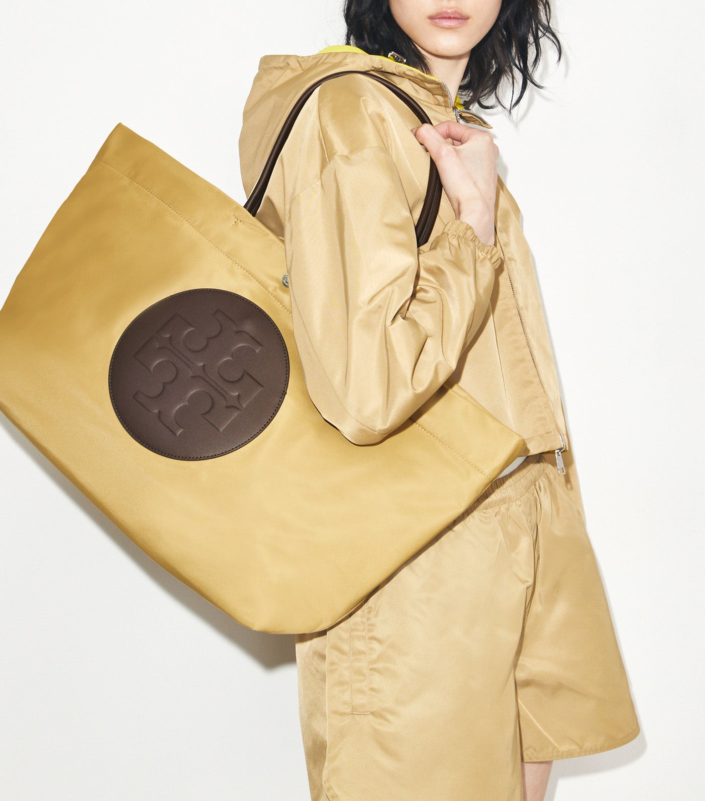Tory Burch Ella Twist Reversible Tote Wheat