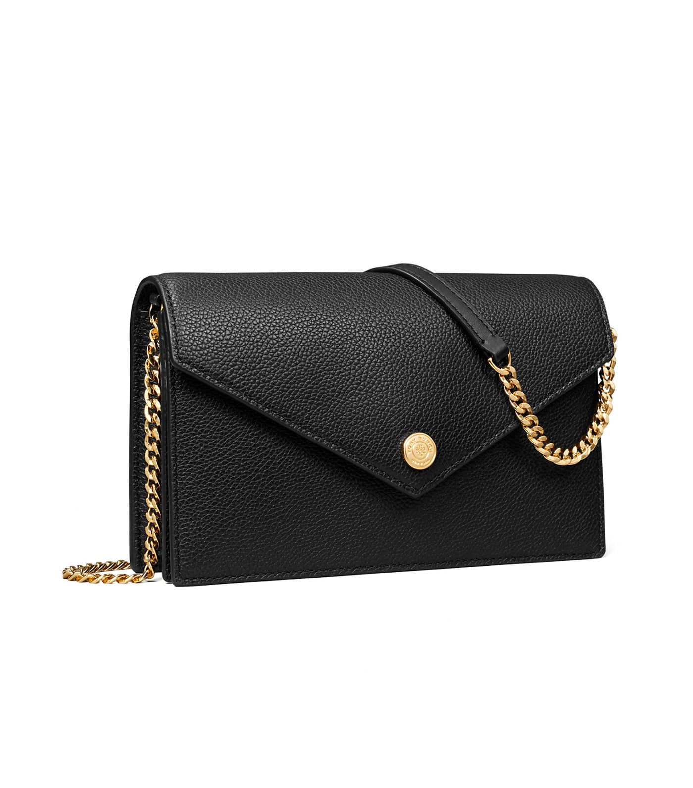Tory Burch Pebble Envelope Chain Wallet Black