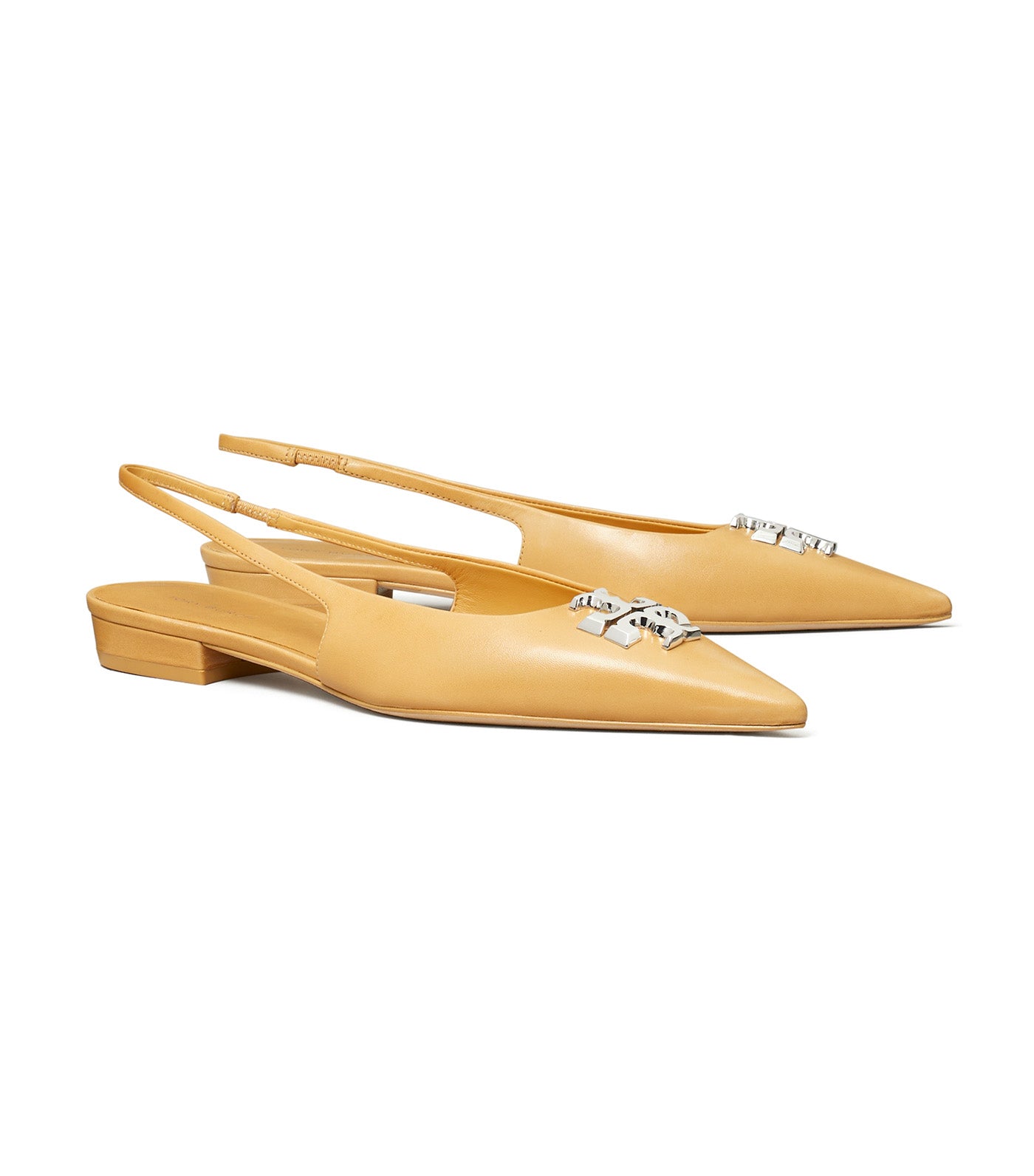Eleanor Slingback Flat Honeycomb Tan/Silver
