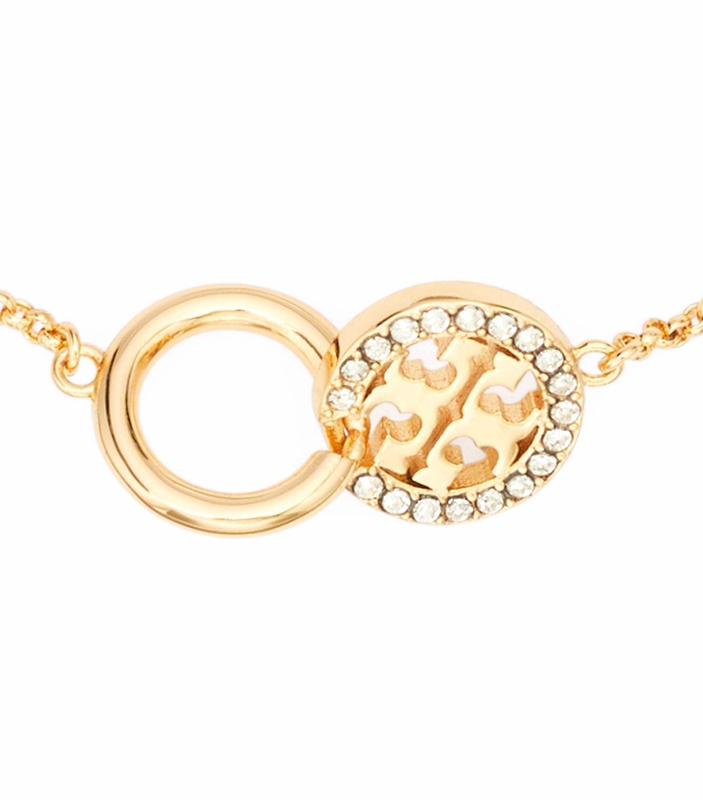 Tory Burch Icon Pavé Interlocking Chain Bracelet Tory Gold/Crystal