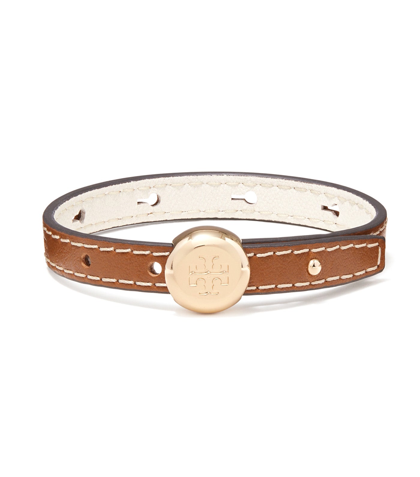 Icon Leather Bracelet Light Brass/Aged Tan