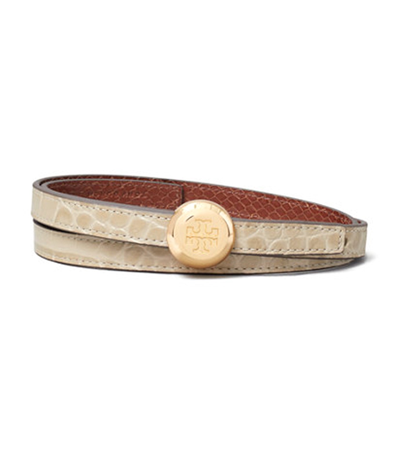Romy Embossed Croc Reversible Belt Ginger Leaf/Sweet Maple/Gold